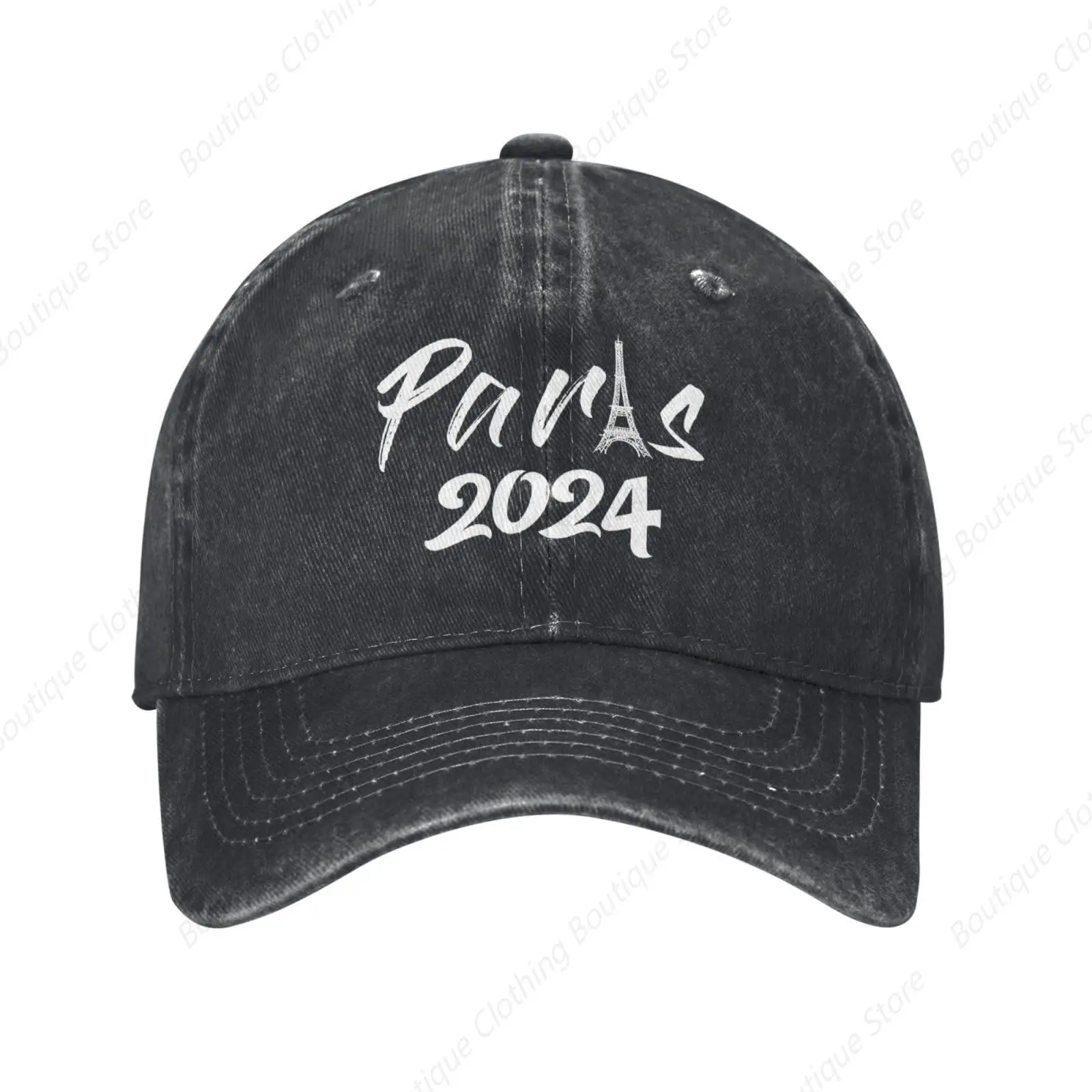 

Eiffel Tower Paris Hat Adjustable Baseball Cap for Men Women Washed Cotton Trucker Hat (Paris 1)