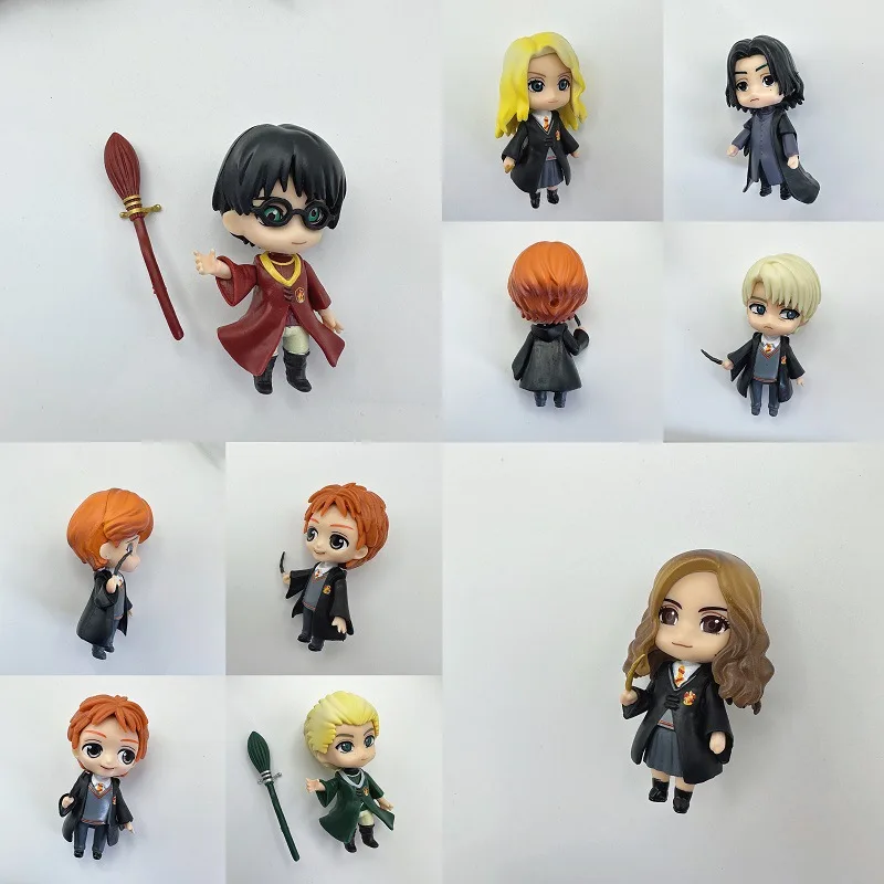 10Pcs/Set Harry Potters Figures Anime Q Version PVC Doll Toys Movies Car Cake Decoration Birthday Christmas Gift