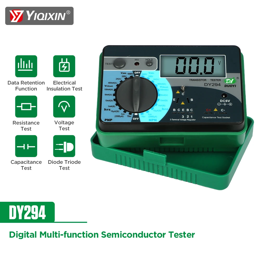 

DY294 цифровой анализатор транзисторов тестер обратного емкости напряжения SCR FET испытательная машина многофункциональный полупроводниковый тестер