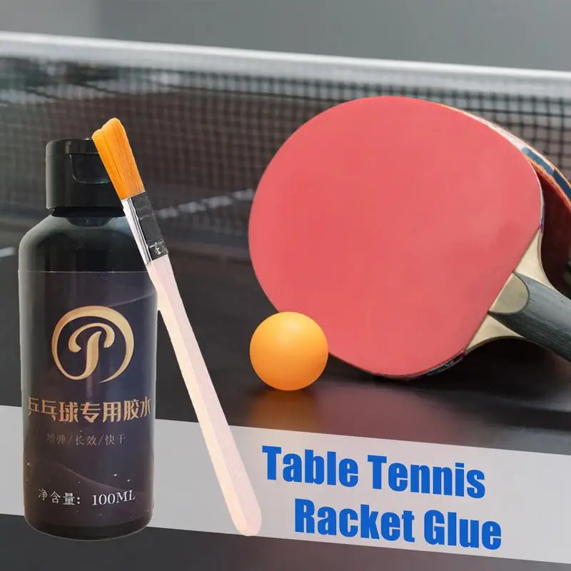 Table Tennis Glue Professional Rubber Cement Table Tennis Racket Glue With Brush 100ml Super Strength Pingpong Racket Repair