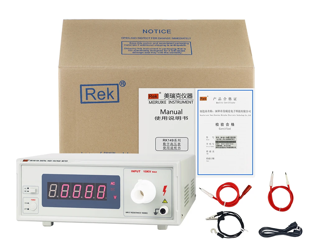 RK149-10A digital high voltage meter 10KV input voltage high impedance source measurement desktop voltmeter