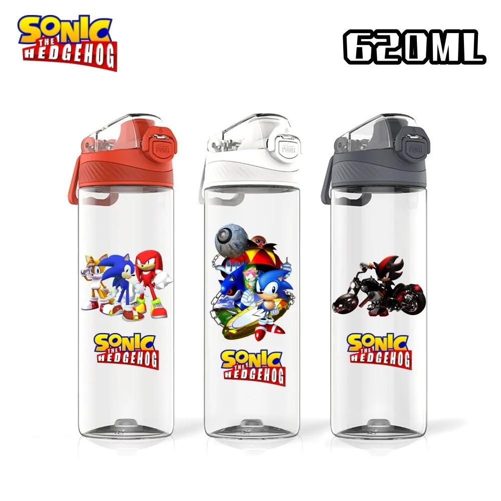 Super Hot Sonic Hedgehog Anime Children's Sports Water Cup Tritan Material Water Cup Outdoor Large Capacity 620ML Water Cup Gift