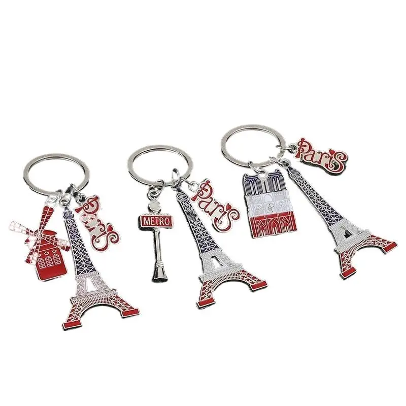 Eiffelturm-Schlüsselanhänger aus Zinklegierung für Damen, Taschenanhänger, exquisites Souvenir, Schlüsselring, ideales Accessoire, Geschenk für Reisende und Liebhaber
