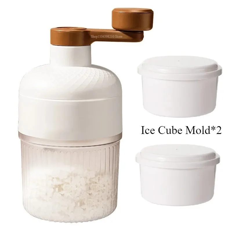 

Portable Mini Shaved Ice Machine with Ice Cube Mold Manual Ice Crusher Hand-Operated Small Hail Machine For Household Dormitory