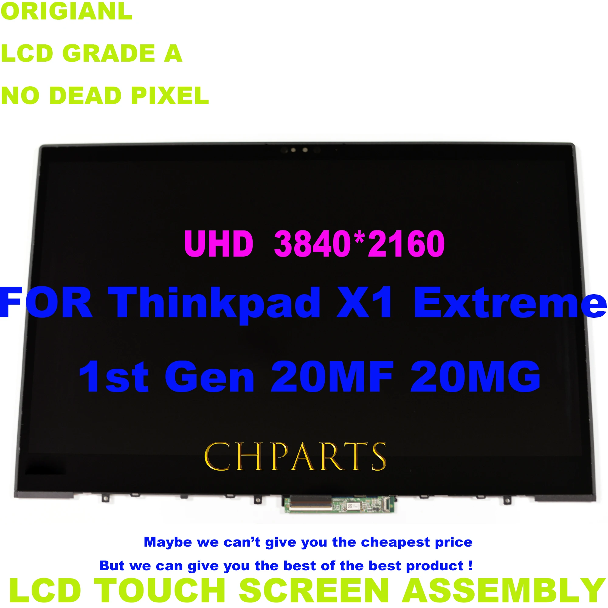 

Laptop LCD Touch Screen For Lenovo Thinkpad X1 Extreme 1st Gen 20MF 20MG P1 Gen 1 IPS UHD 4K 3840x2160 40pin FRU 01YU648 01YU649