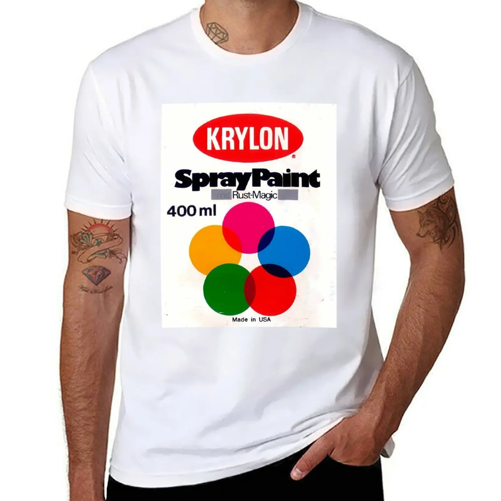 Krylon Vintage \t camiseta anime camisetas para hombre Camiseta de algodón 100% camiseta