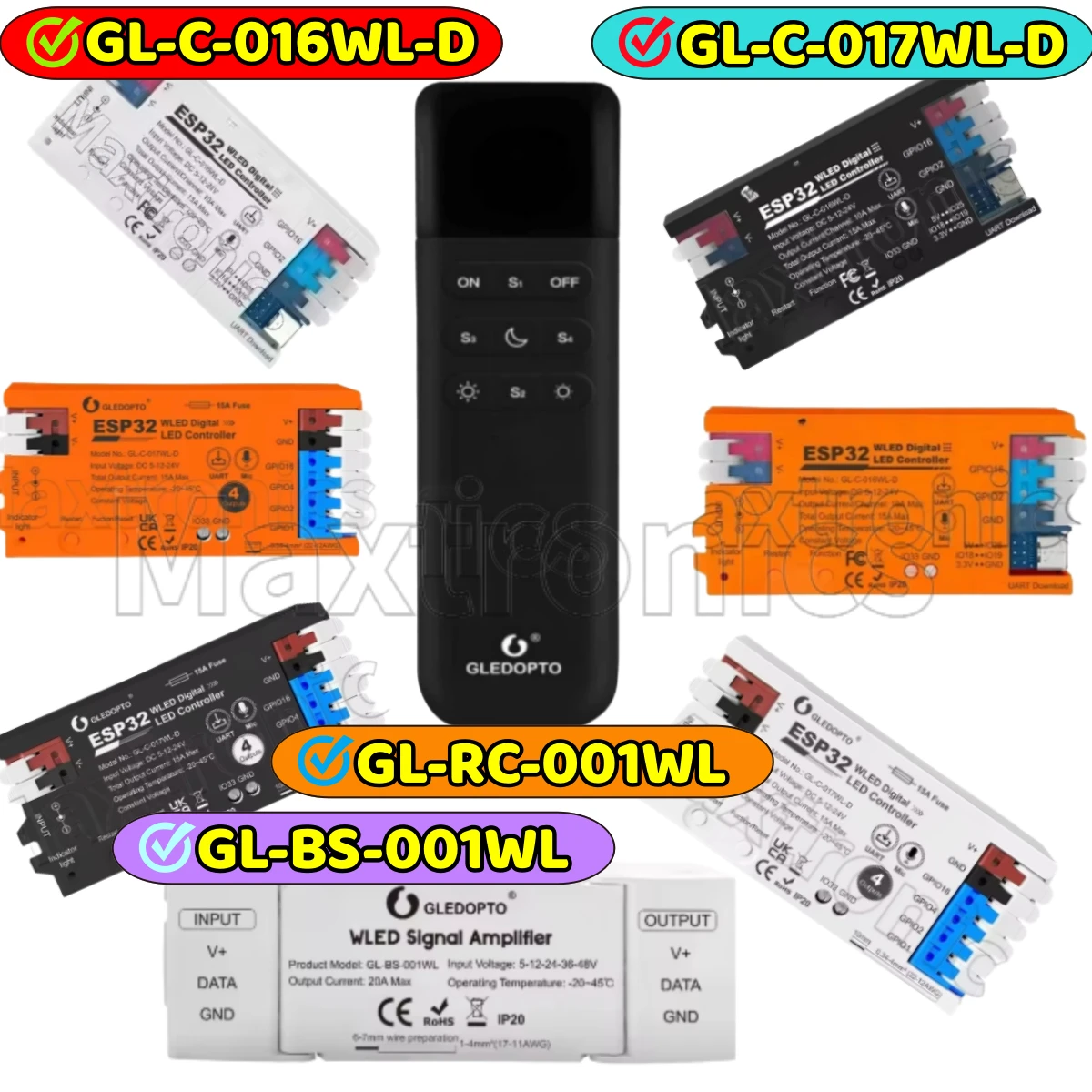 

Усилитель сигнала WLED 2025, цифровой контроллер GL-BS-001WL/016WL-D/GL-C-017WL, усилитель светодиодных лент без 10 мликеровWS2811/2812 SK6812