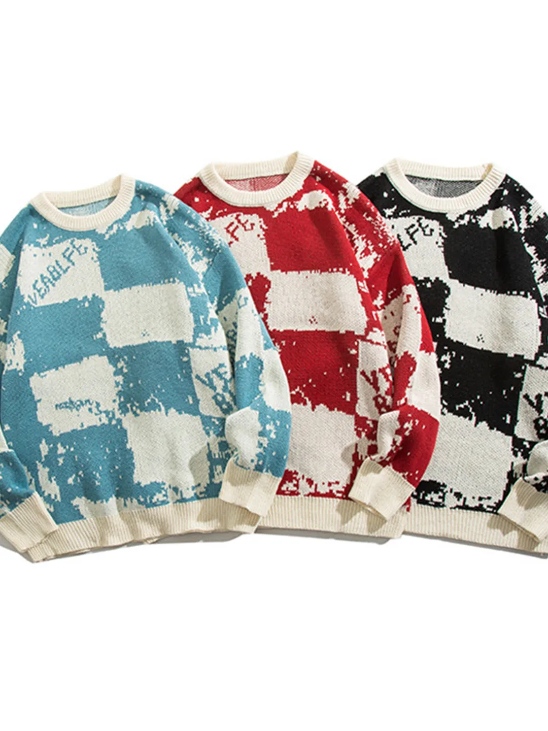 

Lazy Sle Men's Knitted Sweater Loose Casual Contrast Color Leisure Knitwear Autumn Winter New Arrival Comfortable Medium Th...