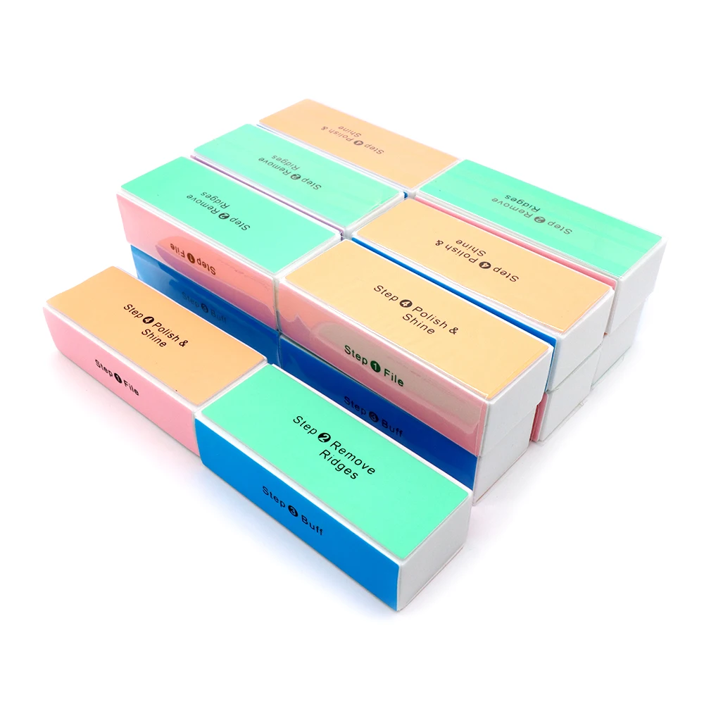 5/10pcs 4 Sides Nail Buffer Block Washable Bendable Nail File Polisher for Smooth Shiny Nails Manicure Shaping Grooming Tool