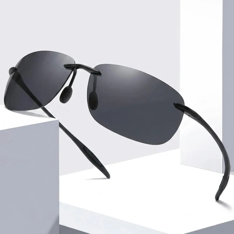 New TR90 Polarized Sunglasses Men Women Frameless Driver Driving Sun Glasses Fashion Outdoor Fishing Hiking Sports Eyewear