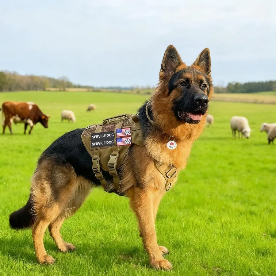 Service Dog Patch and Tag Id Tag Easily Attach to Collar Harness Vest Large 1.50 x 5.12 ih