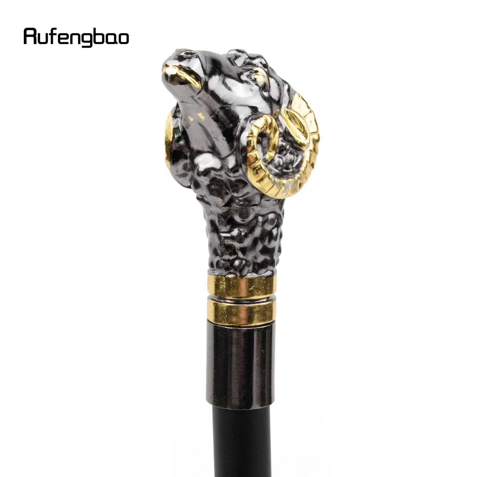 الذهبي الأسود الماعز الأغنام الفاخرة عصا للمشي حفلة موضة أنيقة عصا للمشي الزخرفية Cospaly Steampunk والاستخدام اليومي 90cm