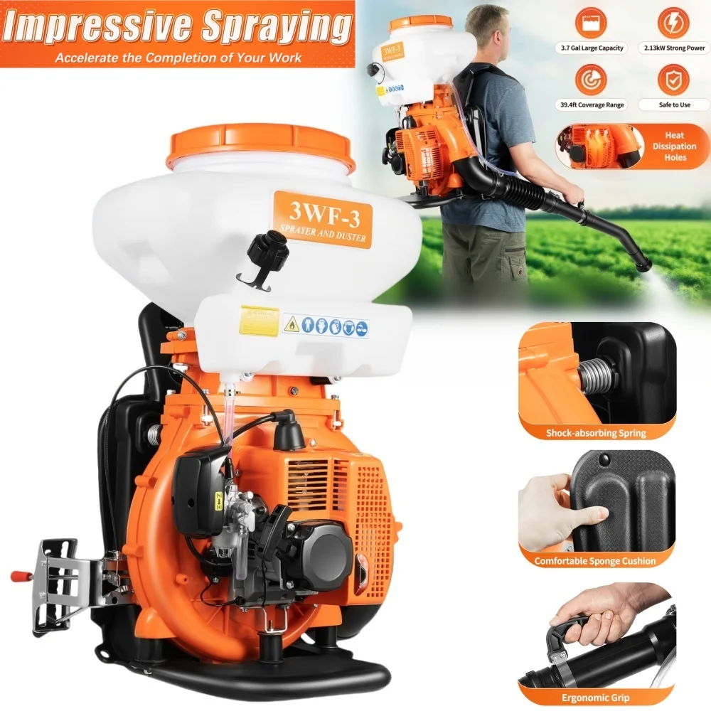 Latest Arrival Backpack Agricultural Mist Duster Sprayer, Fuel Powered Garden Blower