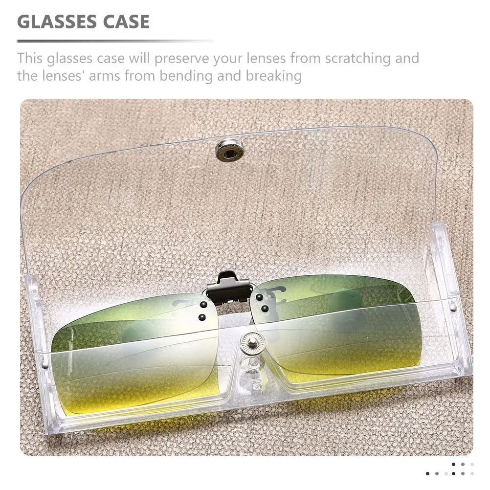 

15pcs Aluminum Hard Shell Glasses Case Transparent Striped Eyewear Box Silver