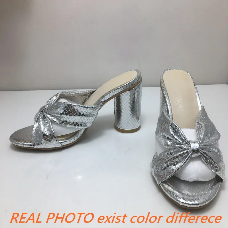 ASILETO Design femminile Sandlas Open Toe Block tacchi alti 8.5cm Slip On Mules Plus Size 44 45 46 Casual Daily Women Shoes Summer