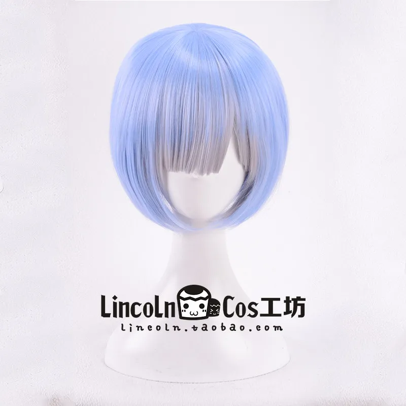 Anime Rem Cosplay Wig Halloween Carnival Party Props Synthetic Hair Heat Resistant Fiber + Wig Cap