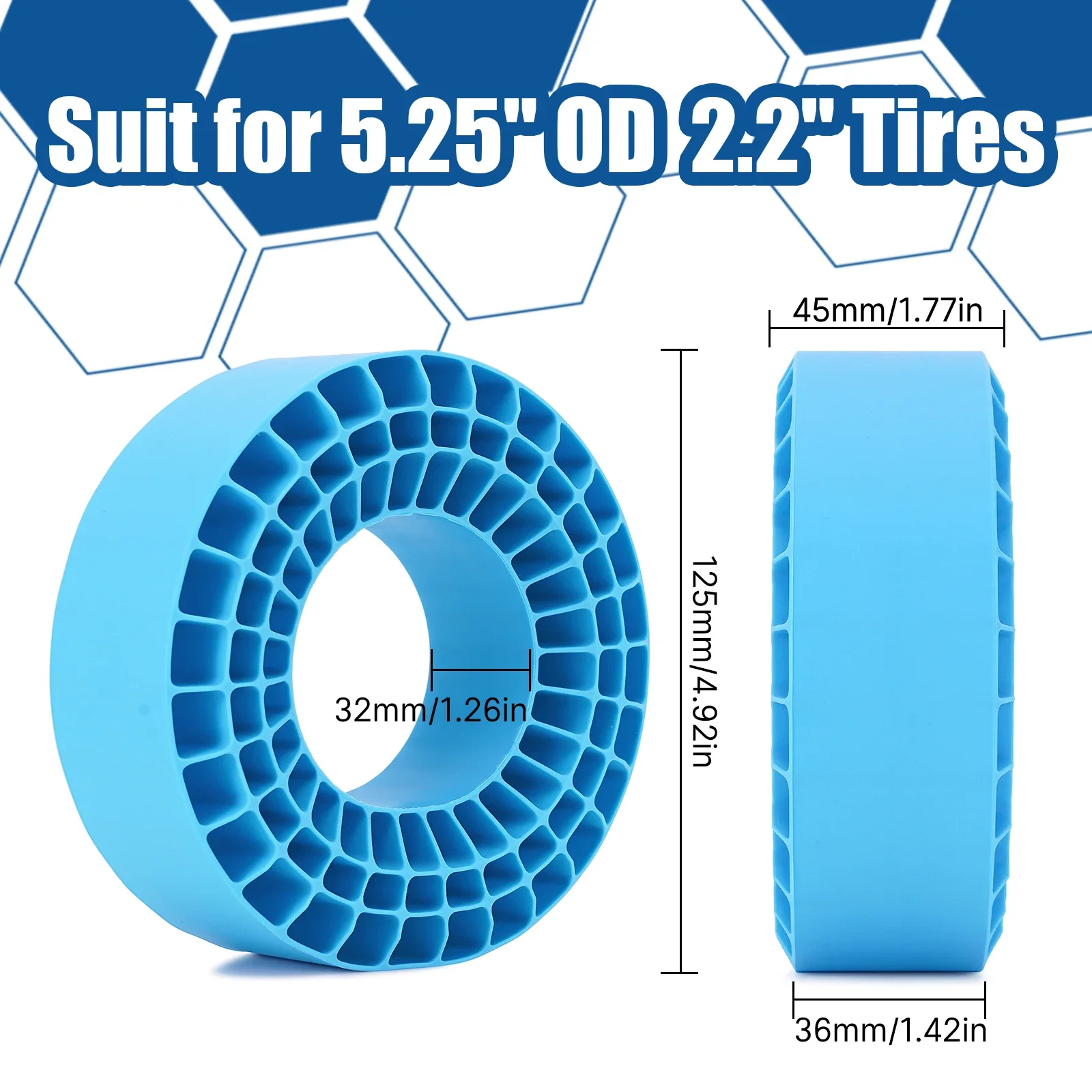 INJORA 4PCS Silicone Rubber Insert Foam For 132-134mm (5.25\