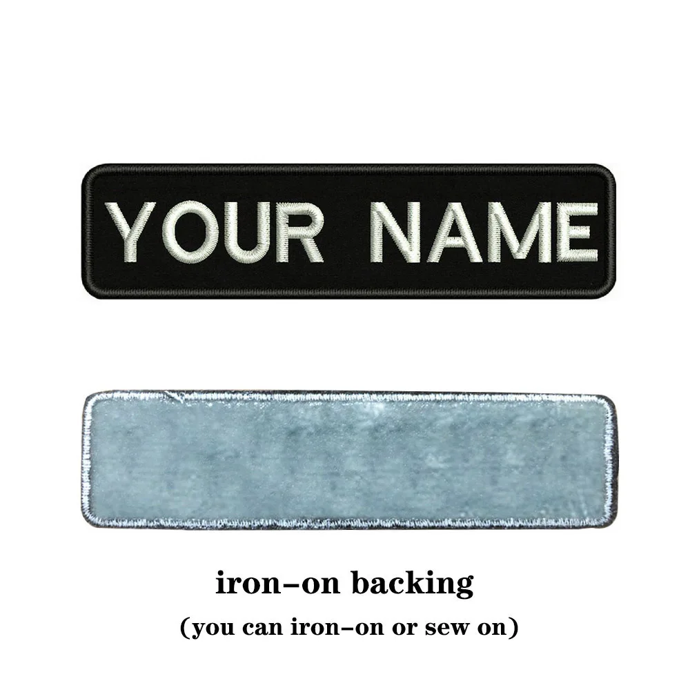 10X2.5cm Embroidery Custom Name Text Patch Stripes Badge Iron On Or  Patches BR-01A