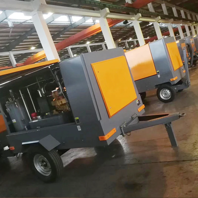Diesel Screw Air Compressor Portable Diesel Engine Driven Mobile Air Compressor For Mining