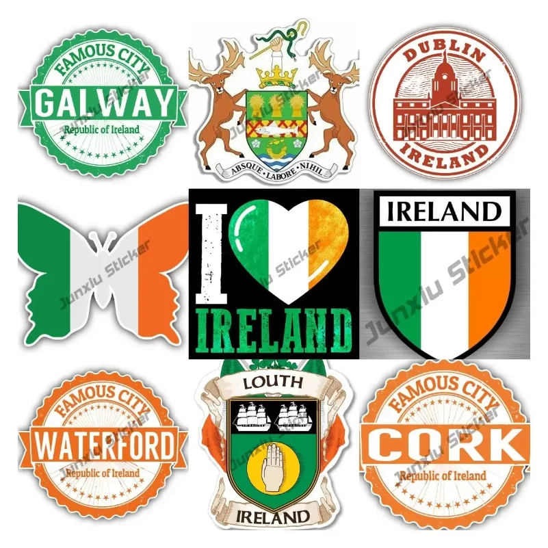 

Irish Royal Decal Ireland Shield Decal Irish Stamp City Shield Travel Sticker for Car Vinyl Motorcycle Tuning Cover Scratches