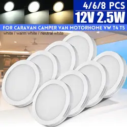 2/4/6/8 Pcs 12V 2.5W 230LM LED Downlight Recessed Ceiling Light Spot Light For Home Caravan Camper Van Motorhome