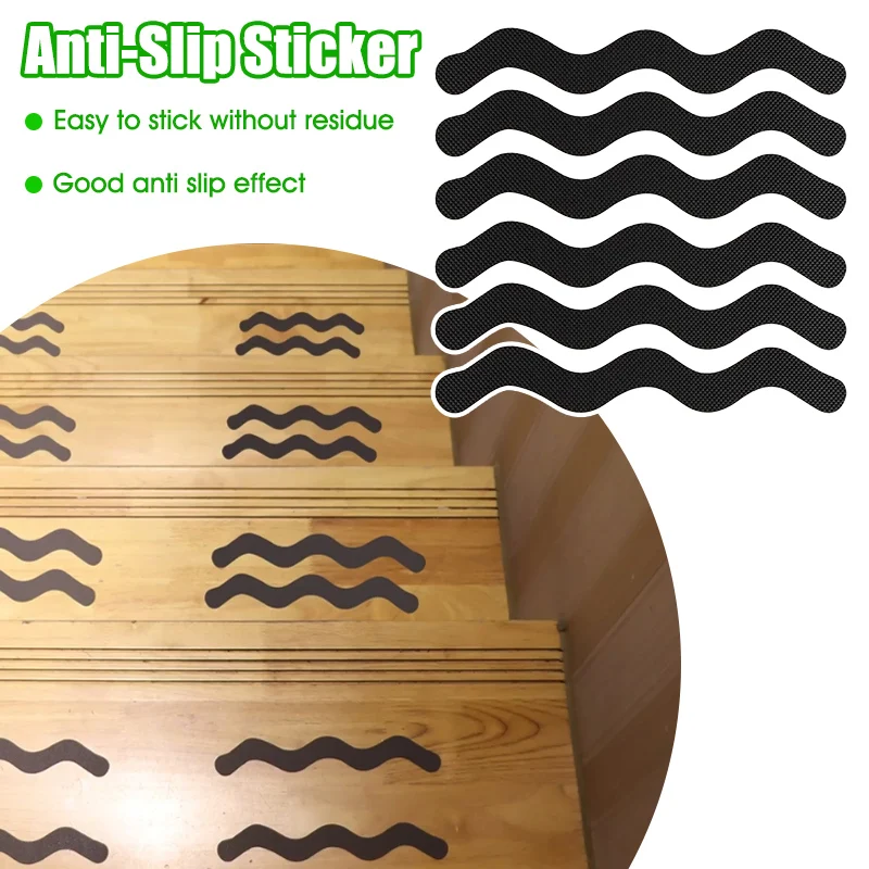 

6/18pcs/Package Transparent Anti-Slip Stickers For Bathroom Floor And Shower - Bathtub Floor Safety Anti-Slip Strips