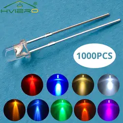 1000pcs F3 3mm Round White Red Yellow Blue Green Bright Light Emitting Diode Assortment Kit Bulb Led Lamp Electronic Component