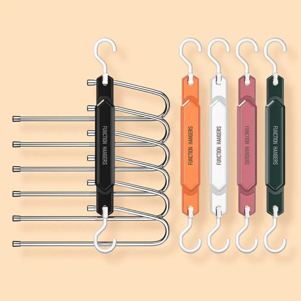 

6 In 1 Magic Trousers Rack Multi-layer Folding Clothing Hanger Stainless Steel 3D Pants Rack Home Storage