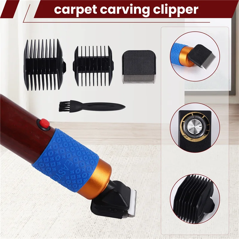 【Flash Sale】Tapijttrimmer Geluidsarm Tapijtsnijder Elektrisch Snelheid Verstelbaar Tapijt Tufting Carver Clippers Tapijtsnijgereedschap EU Plu