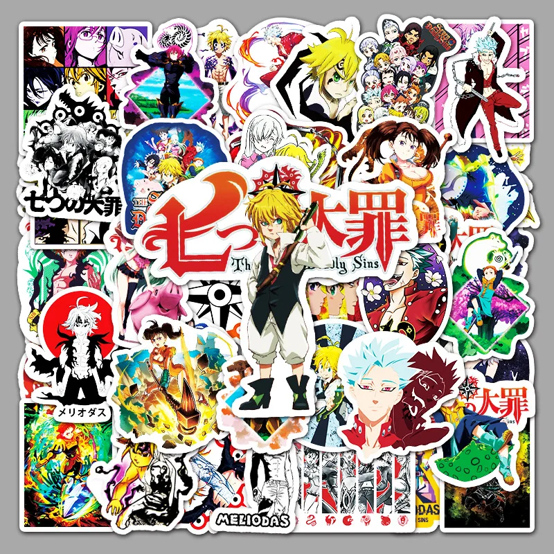 

10/30/50Pcs Seven Deadly Sins‌ Cartoon Anime Graffiti Personalized Decorative Stickers DIY Guitar Phone Water Cup Skateboard