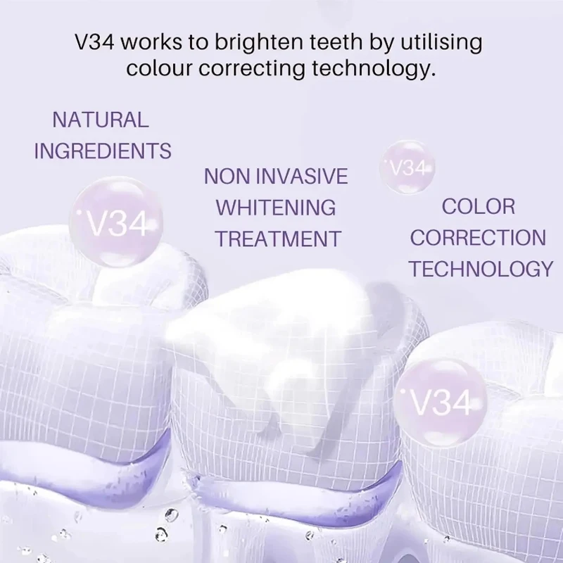 V34 Teeth Whitening Toothpaste 5d Tooth Whitener Strips Oral Hygiene Cleaning Dental Bleaching Tools Fresh Breath Dentistry Care