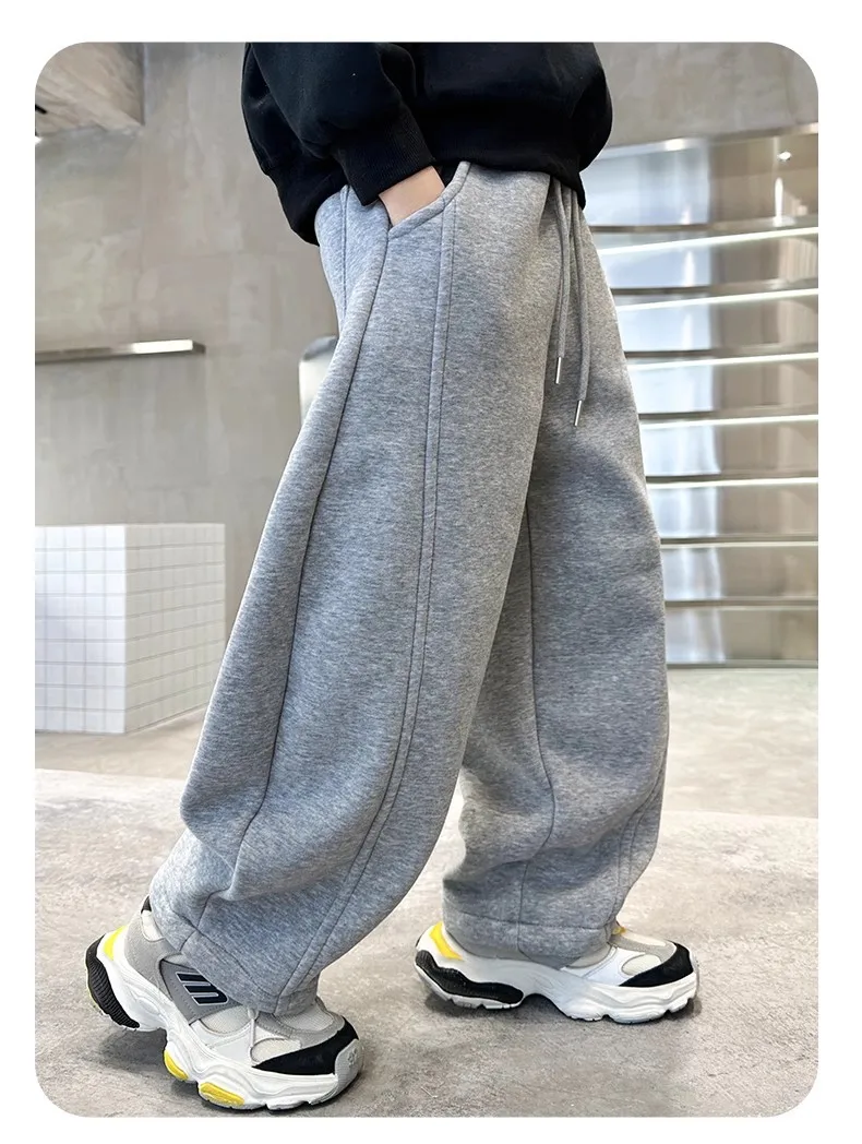 Kinder Frühling Herbst Baumwollhosen mit gebogenem Bein, Jungen Mädchen, dehnbare, lässige, lockere Jogginghosen, weiche lange Hosen für Kinder, Freizeit-Sportbekleidung – Detail 5