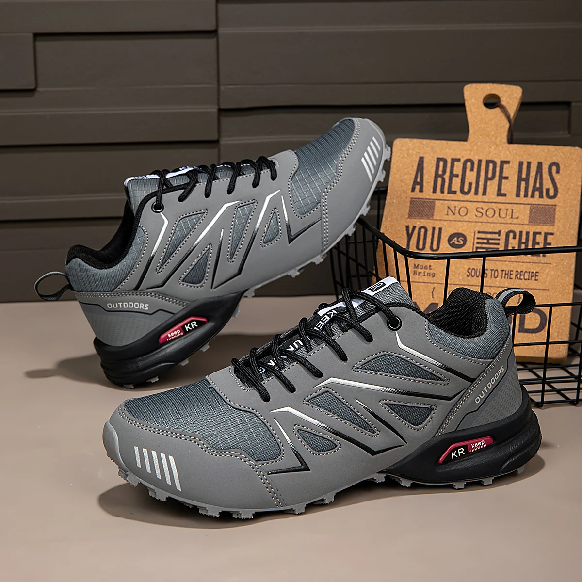 Wasserdichte Herren-Wanderschuhe, atmungsaktives Obermaterial, geeignet für jedes Gelände, Outdoor-Offroad, rutschfest, verschleißfest, Sportschuhe – Detail 25