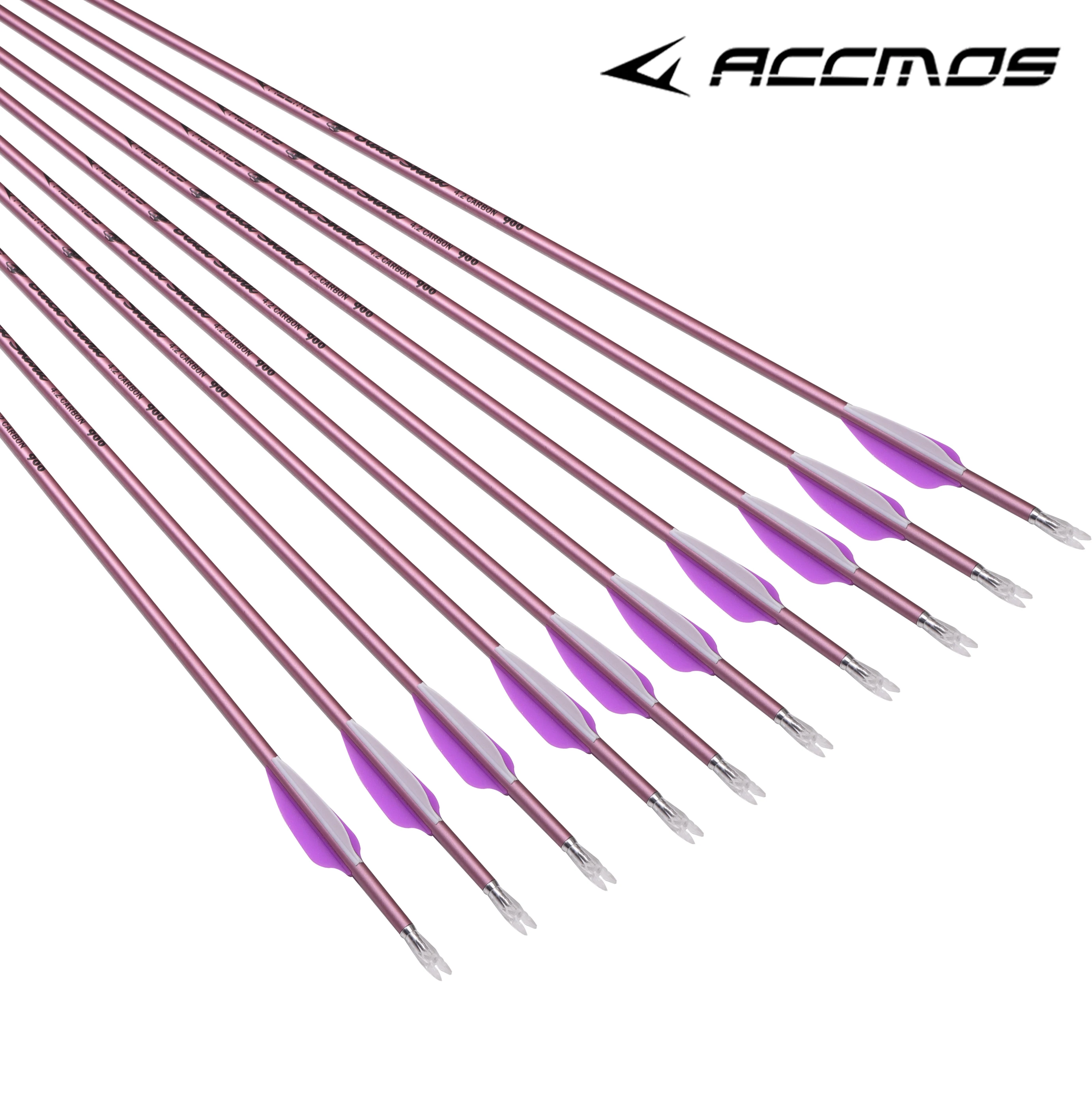 Imagem -02 - Pink Arrow Spine para Recurvo e Arco Composto Caça Tiro Dolphin Feather 4.2 mm 31in 4.2 mm 500 600 700 800 900 1000 12 Pcs