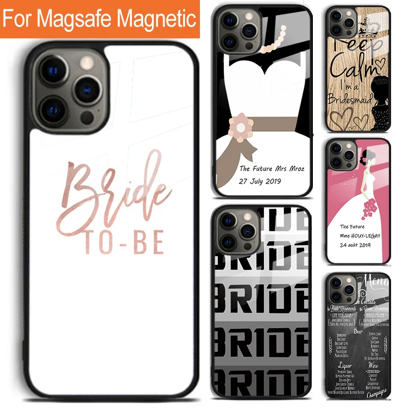 Personalised Wedding Bride groom Name Phone Case For iPhone 16 15 14 13 12 Pro Max Plus Magsafe Magnetic Wireless Charging Cover