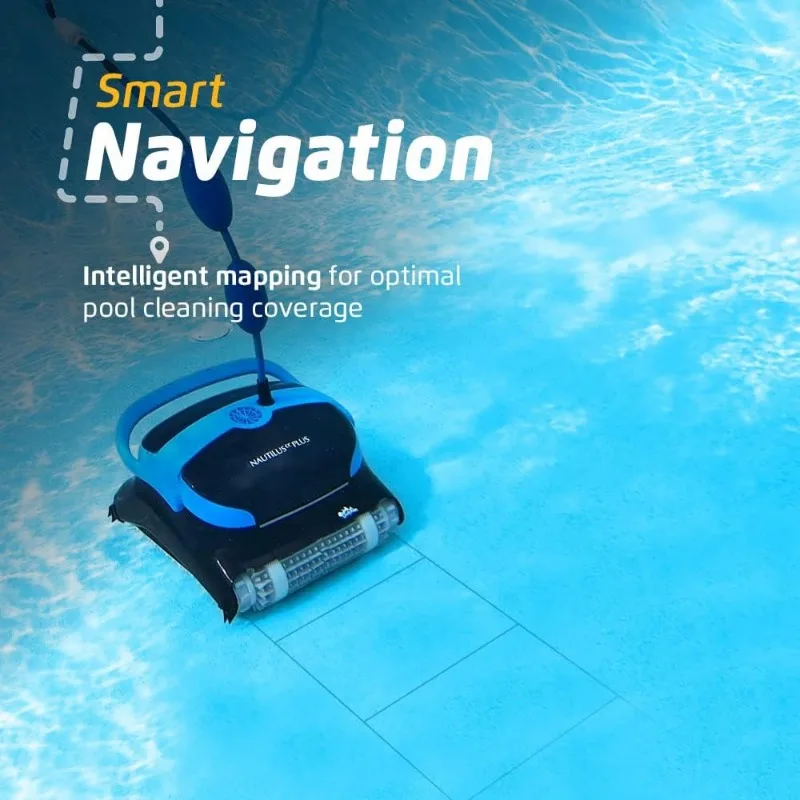 Dolphin Automatic Robotic Pool Vacuum Cleaner, Wall Climbing Scrubber Brush, Smart Navigation,Ideal for In-Ground Pools to 50 FT