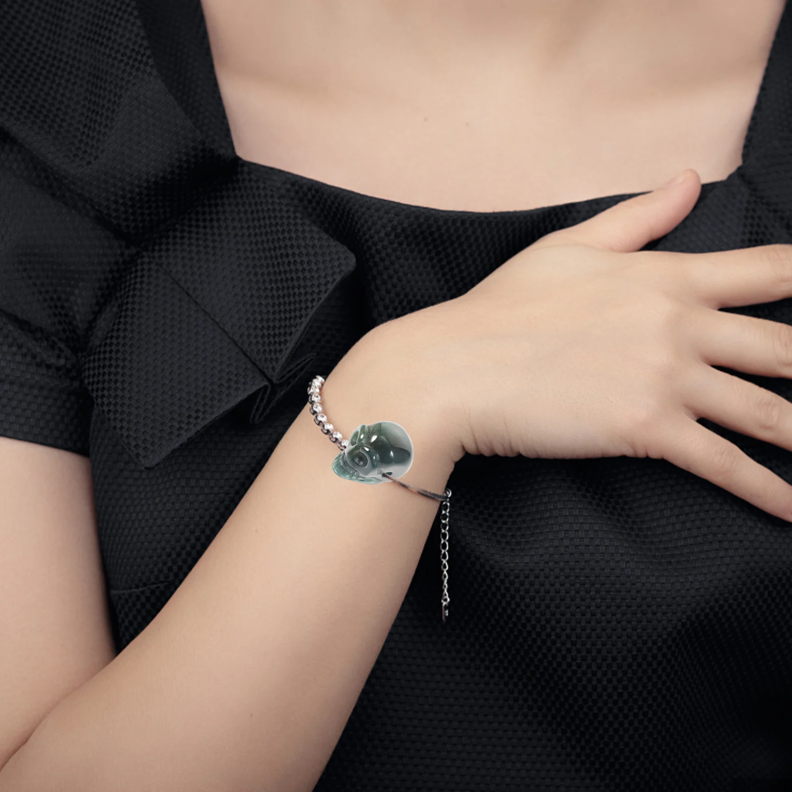 

Bracelet Bangle Charms Agate Skull Design Durable Use Home Office Decoration Jewelry Making Supplies Bracelet Charms