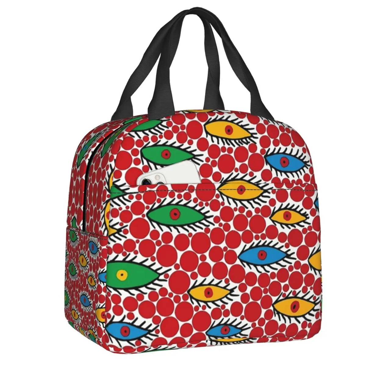 

Yayoi Kusama Flying Eyes Lunch Tote Bag for Women Abstract Art Surrealism Thermal Cooler Food Lunch Box Kids School Children