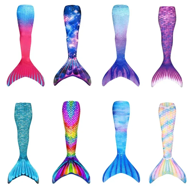 Женский костюм русалки с хвостом для девочек, косплей, купальный пляжный костюм с цветком и хвостом, без моноласта, купальный костюм, одежда для детей и взрослых NM32