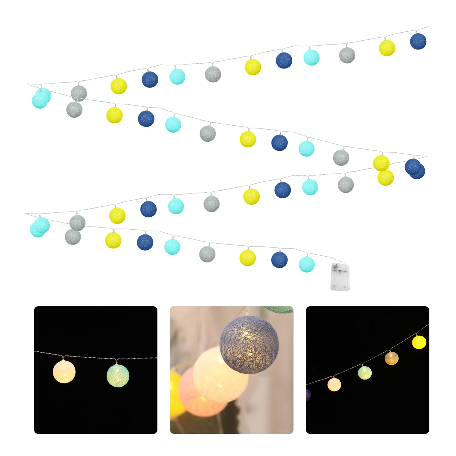 

1 set 20 Leds Christmas String Lights Decorative Ball Lamp Set Reusable Premium Beads Colorful Party Bedroom Wedding