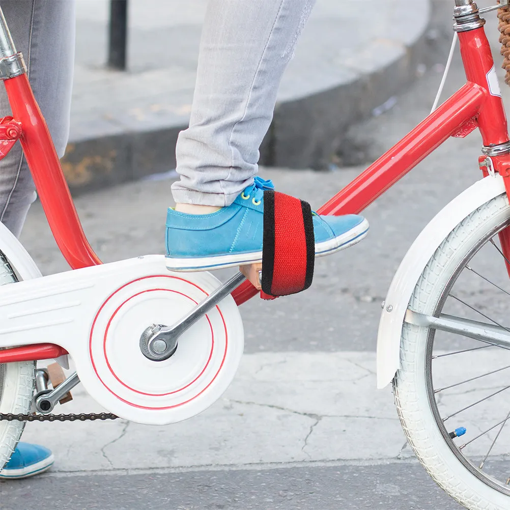 

2Pair Lightweight Adjustable Cycling Pedal Straps with Anti-Slip Mesh Design for Fixed Gear Bikes Foot Stability Bike Pedal