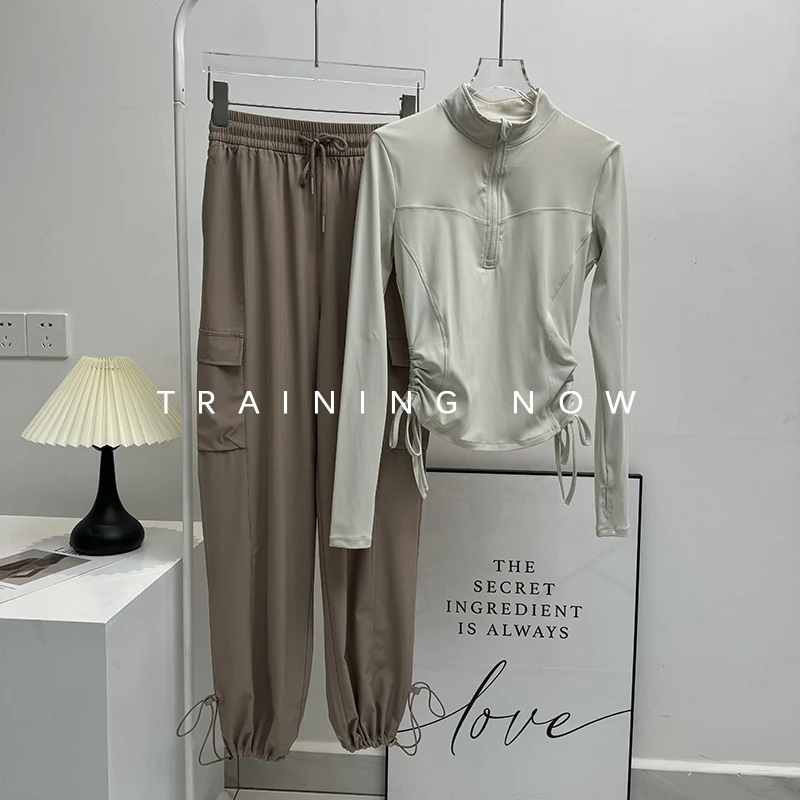

Спортивный костюм для женщин на осень и зиму, свободный спортивный костюм для фитнеса на открытом воздухе, профессиональный спортивный костюм для йоги, бадминтона, быстросохнущий