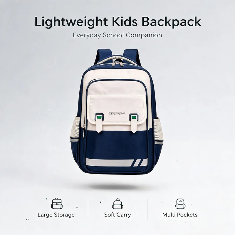 Large Capacity Kids School Backpack Ergonomic Spine Protection Water Resistant Reflective Children Bookbag for Elementary Boys G
