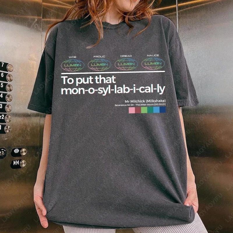 تي شيرت نسائي من Severance لوضع هذا قميصًا أحاديًا مضحكًا مستوحى من القطن تي شيرت Lumon Macrodata Refinement Tops