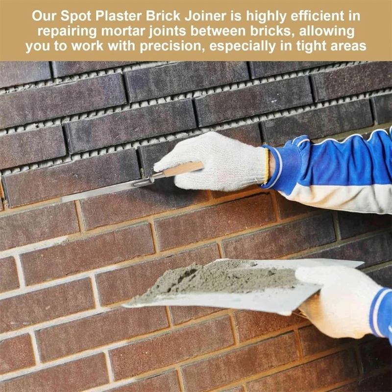 2pcs Tuck Pointers Tuck Pointing Truel with Handle Mortar Repair Tool Tuck Kxre