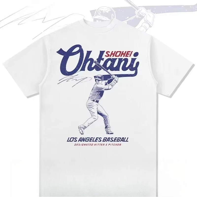 2026 Shohei Ohtani Cotton New T-Shirt Baseball Star High Street T-shirt Breathable Top Adult Crew Neck Casual Tees Streetwear