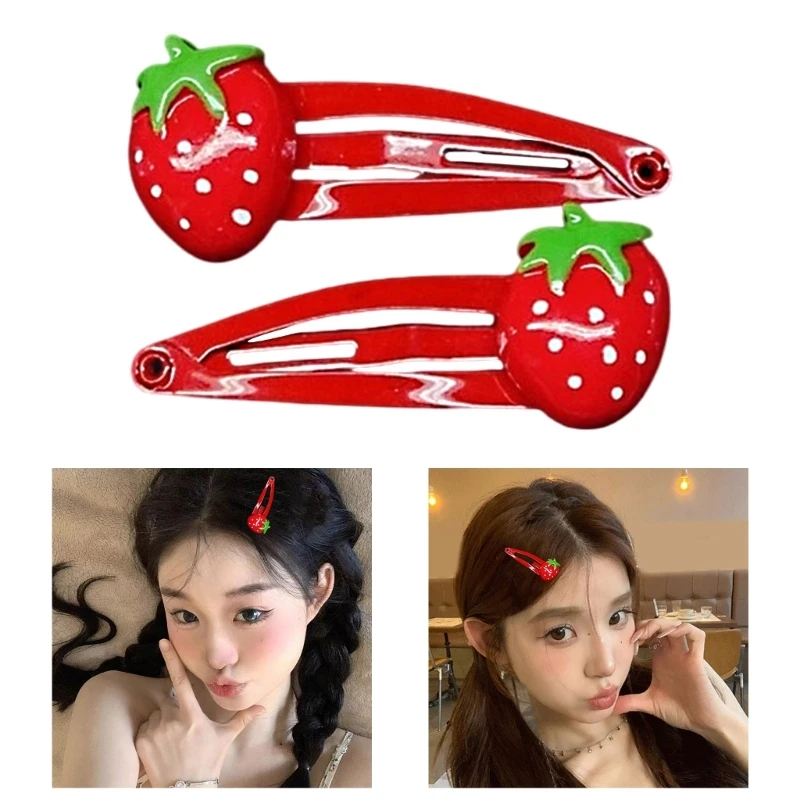 

1 Pair Glitters Flower Fruit Hair Clip For Girls Cartoon Hair Accessories For Kids' Birthdays Children's Hair Ornaments