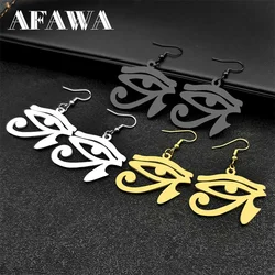 Ancient Egyptian Eye of Horus Dangle Earring for Women Stainless Steel Gold Color Lucky Amulet Earrings Jewelry