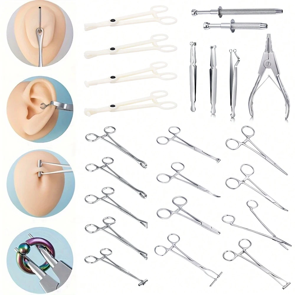 1PC Piercing Pliers Tool Set Piercing Tool For All Piercings,Versatile Tool For Nose Ear Lip Navel Tongue Belly Button Piercings