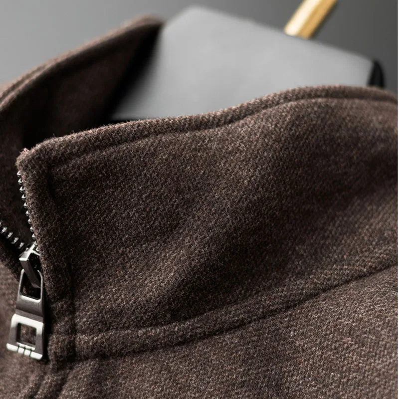 بدلة رياضية كاجوال فضفاضة ناعمة وصديقة للبشرة للخريف والشتاء سميكة ومصقولة في منتصف العمر للرجال #4